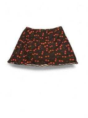 Black Cherry Print A-Line Mini Skirt